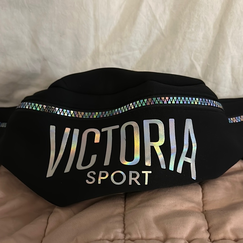 Victoria Sport Black Fanny Pack with Holographic Detail